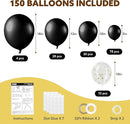 JOYIN 150 Pcs Black Balloons, Different Sizes 18 12 10 5 Inch Black Latex Balloon Arch Kit with Instruction for Birthday Party Graduation Wedding Holiday Decoration by TinyTreasures Baby Boutique