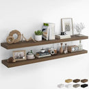 RICHFOCUS 72Inch Floating Shelves for Wall 2 Pack Shelves for Bedroom|Kitchen|Bathroom Wall Mounted Rustic Wood Floating Shelf with Invisible Brackets for Books|Storage|Decor, Walnut by CozyNest Decor