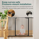 Cumbor 36" Extra Tall Baby Gate for Stairs, 29.7-48" Wide Dog Gates for Doorways, Auto Close Safety Gate for Babies and Pets, Easy Install, Pressure Mounted, Fits Doorways, Stairs, Entryways, Black by TinyTreasures Baby Boutique