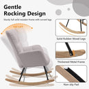 NIOIIKIT Nursery Rocking Chair Velvet Upholstered Glider Rocker Rocking Accent Chair Padded Seat with High Backrest Armchair Comfy Side Chair for Living Room Bedroom Offices (Light Gray) by TinyTreasures Baby Boutique