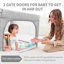 Foldable Baby Playpen, Shape & Size Adjustable Playpen for Toddler, 79x71 Large Play Pens Safety Mesh Foldable Playard for Babies, Portable Baby Fence Play Area Kids Play Pen, Grey by TinyTreasures Baby Boutique
