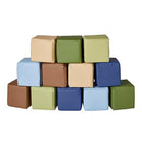 ECR4Kids SoftZone Patchwork Toddler Building Blocks, Foam Cubes, Earthtone, 12-Piece by TinyTreasures Baby Boutique