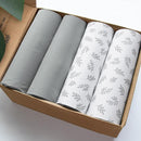 Crib Sheets 4 Pack for Baby Boys & Girls, Neutral Crib Sheet Fitted 52'' x 28'' for Standard Crib & Toddler Mattress, Ultra Soft Material Baby Sheet, Grey Leaf by TinyTreasures Baby Boutique