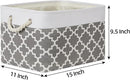 Bidtakay Basket Storage Bins Baskets for Organizing Set of 3 Collapsible Cloth Storage Linen Closet Organizer 15 X 11 X 9.5 Inches Large Foldable Baskets for Shelves (White&Quatrefoil Grey) by TinyTreasures Baby Boutique