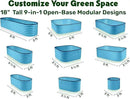 9-in-1 Galvanized Steel Raised Garden Bed // 8×2×1.5 ft Modular Planter for Gardening, Vegetables, Flowers // 18" Tall Metal Raised Garden Beds Outdoor (Teal) // Patented Design Planter Box by GreenHaven Gardens
