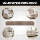 PrinceDeco Velvet Stretch Couch Cushion Cover Soft Cushion Slipcover for Chair Loveseat Sofa Furniture Protector Seat Cushion Sofa Cover (Each Width Up to 29.5", Taupe) by CozyNest Decor