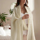 PHF 100% Cotton Waffle Weave Throw Blanket, Soft Lightweight Breathable Cozy Summer Throws for Couch Bed Sofa, Luxury Aesthetic Woven Blanket for Home Decor & Office, 50"x60", Cannoli Cream by CozyNest Decor
