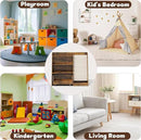 COZPAW Kids Bookshelf and Toy Storage, 4 Tier Toddler Bookshelf with Movable Drawer 5 Sling Pockets, Montessori Book Shelf for Kids Room, Playroom, Nursery (Brown) by CozyNest Decor