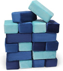 The Original Premium Plush Building Block for Kids - Certified Safe Foam Blocks in Luxuriously Soft Fabric Covers - Set of 24 (Ocean) by TinyTreasures Baby Boutique