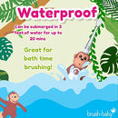 brush-baby WildOnes™ Rechargeable Kids Electric Toothbrush – Monkey | Flashing Lights, 2-Min Timer, Waterproof, 3 Brush Heads | Toddler & Child Toothbrush Ages 0-10 | Soft Bristles by TinyTreasures Baby Boutique