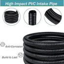 Pond Tubing 3/4” × 20ft- Black Corrugated Flexible PVC Hose, Kinkproof & Strong for Garden Ponds, Waterfall Sump Pump Pond Hose by GreenHaven Gardens