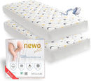 Waterproof Crib Mattress Protector Sheets,%100 Cotton Fabric, Absorbent Crib/Toddler Mattress Protector, Quilted, Certified, Noiseless Machine Wash, Moon&Star Pattern 52"x28" (Small Single, 1, Pack) by TinyTreasures Baby Boutique