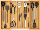 Lifewit Utensil Organizer for Kitchen Drawer, Expandable Cooking Utensil Tray, Bamboo Cutlery Silverware Flatware Holder, Adjustable Spatula Tools Gadget Storage Divider, 28 x18.5 x 2 inches, Natural by CozyNest Decor