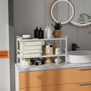 Expandable,Adjustable & Stackable Spice Rack, Cabinet Kitchen Countertop Shelf Organizer,Metal Pantry Storage Shelves - Space-Saving Storage Solution(1Pack/White/Medium) by CozyNest Decor