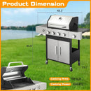 CIG GARDEN 4 Burner Propane Gas Grill with Side Burner,3 in 1 Propane Gas BBQ Grill,Double-layer Stainless Steel BBQ Grill Lid with Cast Iron Grates,52000 BTU Output for Camping, Patio, Backyard by GreenHaven Gardens