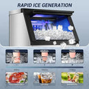 Commercial Ice Maker Machine 120LBS/24H with 30LBS Storage Bin, 15" Wide Undercounter/Freestanding Ice Maker Machine for Home Bar Outdoor, 40PCS Ice Cubes Ice Machine, Self Cleaning by CozyNest Decor