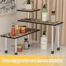 HYNAWIN 3-Tier Countertop Shelf,Desktop Storage and Organization,Bamboo Corner Shelf Over the Table With Printed Pattern-Adjustable Rack with Double Legs for Kitchen,Bed Room, Office by CozyNest Decor