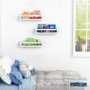 White Nursery Floating Book Shelves for Wall Set of 3, Kids Wall Shelves for Baby Room Bedroom, Modern Hanging Bookshelf for Baby Toddler Children Girls Boys Decor and Toys Books Storage by TinyTreasures Baby Boutique