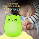 Lumipets Remote Control Silicone Night Light for Kids - Cat Design with 9 Soft Colors & Sleep Timer - Rechargeable, Battery-Operated Lamp for Bedroom | Baby Nursery, Toddler, Girls, Boys by TinyTreasures Baby Boutique
