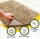 Muddy Mat® 4-Piece Beige Medium 30"X19" AS-SEEN-ON-TV Highly Absorbent Microfiber Door Mat, Bath Mat and Pet Rug, Non slip Thick Washable, Soft Chenille for Kitchen Bathroom Bedroom Indoor and Outdoor by CozyNest Decor