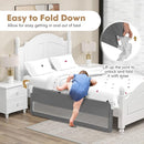 BABY JOY Bed Rails for Toddlers, 71'' Extra Long, Swing Down Bed Guard w/Safety Strap, Folding Baby Bedrail for Kids Twin, Double, Full Size Queen & King Mattress (71-Inch, Gray) by TinyTreasures Baby Boutique