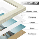 Vittanly 5x7 Picture Frames Set of 9, Shatter Resistant Plexiglass, Display 4x6 Pictures with Mat or 5x7 without Mat, Photo Frames for Wall or Tabletop, Engineered Wood, Cornsilk by CozyNest Decor