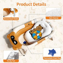 Collapsible Baby Bathtub with Soft Towel and Floating Cushion, Infant Bathtub for Newborn to Toddler (0-18 Month), Portable Baby Bath Tub for Travel (Brown Bear) by TinyTreasures Baby Boutique