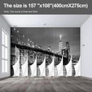 Gray Brooklyn Bridge at Night NYC Wall murals New York Peel and Stick Wallpaper for Bedroom Living Room - 108"x157" by CozyNest Decor