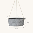 La Jolie Maison Large Hanging Planters - 12 Inch Outdoor Flower Pots, Rock Gray Hanging Garden Planters Set of 2 by GreenHaven Gardens
