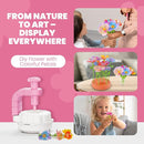 windpaint Toys for Girls 3 4 5 6 7 8 9 10 Years Old, DIY Craft Kits for Kids, Fabric Flower Bouquets for Girls Gifts, Educational Learning Detective Toys for Toddler Kids,Birthdays Gifts (Pink) by TinyTreasures Baby Boutique