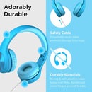 LilGadgets Connect+ Pro Wired Kids Headphones for School w/Microphone, Volume Limiting & Noise Reduction Over-Ear Headset with Cord, SharePort Technology & SoftTouch Padding, Blue Headphones for Kids by TinyTreasures Baby Boutique