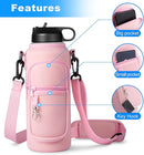 Water Bottle Holder with Strap for Hydroflask 32oz 40oz Insulated Water Bottle, Carrier Sling Bag with Phone Pocket Sleeve for Men Women Hiking Camping Travelling by TinyTreasures Baby Boutique