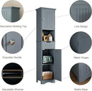 ChooChoo 67" Tall Bathroom Storage Cabinet Freestanding with Adjustable Shelves, Narrow Storage Linen Cabinet with 2 Doors and 1 Drawers for Bathroom, Living Room, Kitchen, Grey by CozyNest Decor