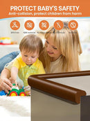 Baby Proof Edge Corner Protector, 6.56FT 0.47''Th L-Shape Furniture Corner & Edge Safety Bumpers with 6 Corners, Pre-Taped, Soft NBR Rubber Foam Desk Edge Cushion Wall Corner Protector（Coffee） by TinyTreasures Baby Boutique