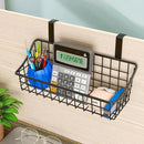 LeleCAT Over Cabinet Door Basket with hook Grid Storage Basket, Kitchen Storage Organizer,Over Cabinet Door Organizer,Hanging it behind a door or on a railing, Small, BLack,2 Pack by CozyNest Decor
