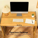 39.37" Bamboo Folding Desk,Space-Saving Computer Desk for Small Spaces, Foldable Study Table for Bedroom, Home Office, Dorm, Apartment (Natural) by CozyNest Decor