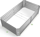 Land Guard Metal Raised Garden Bed for Gardening, 8x4x1.5ft Galvanized Raised Garden Bed, Planter Boxes Outdoor for Vegetables, Fruits and Flowers (Silver) by CozyNest Decor