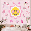 Lunerfex Y2K Tapestry Pink Sun Wall Tapestry, Cute Tapestries for Bedroom Funny Tapestries Wall Hanging for Bedroom Living Room Decor Pink-7 44"x60" by CozyNest Decor