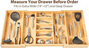 Umilife Extra Large Expandable Kitchen Drawer Organizer for Utensil and Junk, 19" Deep for Big Drawer, 19" to 33" Adjustable Bamboo Wood Drawer Divider, Cutlery Tray, Flatware Holder by CozyNest Decor