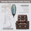 Power Lift Recliner Chair for Adults Elderly Lay Flat Leather Recliners with Massage Heating, Extended Footrest, Wireless Charging Device, USB Ports, Cup Holder, Lumbar Pillow, Up to 400LBS by CozyNest Decor