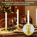 12 Pack Christmas Window Candles, Battery Operated Window Candles with Timer Remote, Candle Holder Suction Cup for Christmas Decorations, Gold by GreenHaven Gardens