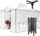 EAGLE PEAK 12x8 Portable Walk-in Greenhouse, Pop-up Indoor Outdoor Garden Green House, Zippered Doors and Windows, PE Cover, White by GreenHaven Gardens