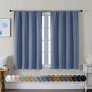 Simplebrand Ava Denim Blue Short Blackout Curtains for Bedroom 45 Inches Long 2 Panels Set, Solid Thermal Insulated, Energy Saving Window Treatment Curtains Blackout Drapes, W40 x L45 Inch, Denim Blue by TinyTreasures Baby Boutique