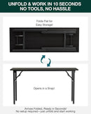 Frylr Small Folding Computer Desk – Portable 55.1 Inch Foldable Laptop Table, Collapsible and Compact for Easy and Fast Setup, Lightweight for Small Spaces, Home Craft and Study Use, Charcoal Wenge by CozyNest Decor