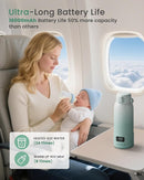 Extended Battery Life Portable Bottle Warmer - Dual Heating Modes for Breast Milk & Water, 17 Ounces, Fast Heating, Ideal for Travel, Outdoor, Baby Shower, Green by TinyTreasures Baby Boutique