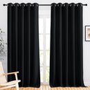 NICETOWN Blackout Curtain Panels 90 inches - Light Reducing Thermal Insulated Solid Grommet Blackout Curtains/Panels/Drapes for Living Room (Set of 2, 66 inches by 90 Inch, Black) by TinyTreasures Baby Boutique