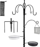 yosager Premium Bird Feeding Station Kit, 77" x 19" Birds Feeder Pole, Deluxe Multi Feeder Hanging Kit with Metal Suet and Bird Bath for Wild Birds Watching, Birdfeeder and Planter Hanger by GreenHaven Gardens
