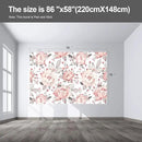 Pink Floral Wall murals Peel and Stick Flowers Wallpaper for Bedroom Living Room - 58"x86" by CozyNest Decor