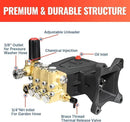 YAMATIC Horizontal Triplex Plunger Pressure Washer Pump 1" Shaft 4000 PSI 3.8 GPM, Replacement for Simpson AAA 90034, 90039,90038, Honda GX340, GX390, GX270 for Industrial Gas Powered Washers by GreenHaven Gardens