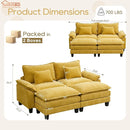 URRED Modular Sectional Sofa Comfy Cloud Couch, Modern Chenille Sofa Sleeper Deep Seat Couches with Ottoman/Pillows for Living Room (Yellow, 82.6''- 2 Ottomans) by CozyNest Decor
